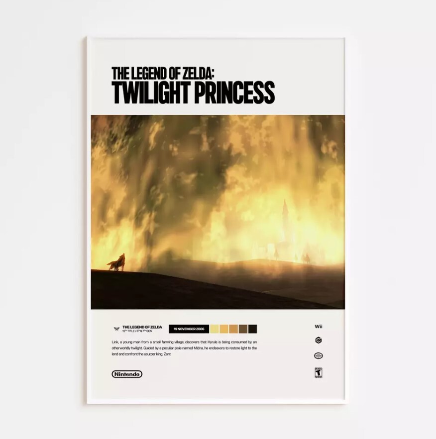 The Legend of Zelda: Twilight Princess (2006) Video Game Art Poster / Print