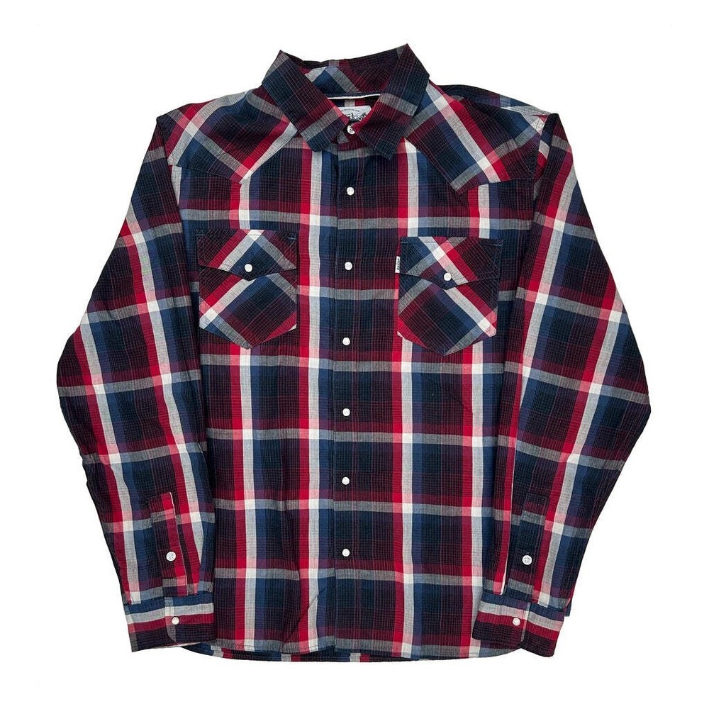 Levis Checked Flannel Shirt - Large Red Cotton