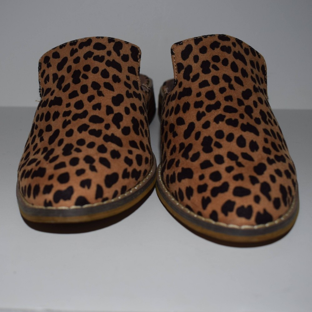 Indigo Rd Cheetah Print Fuzzy Clogs Women’s Size 7.5 Small Block Heel