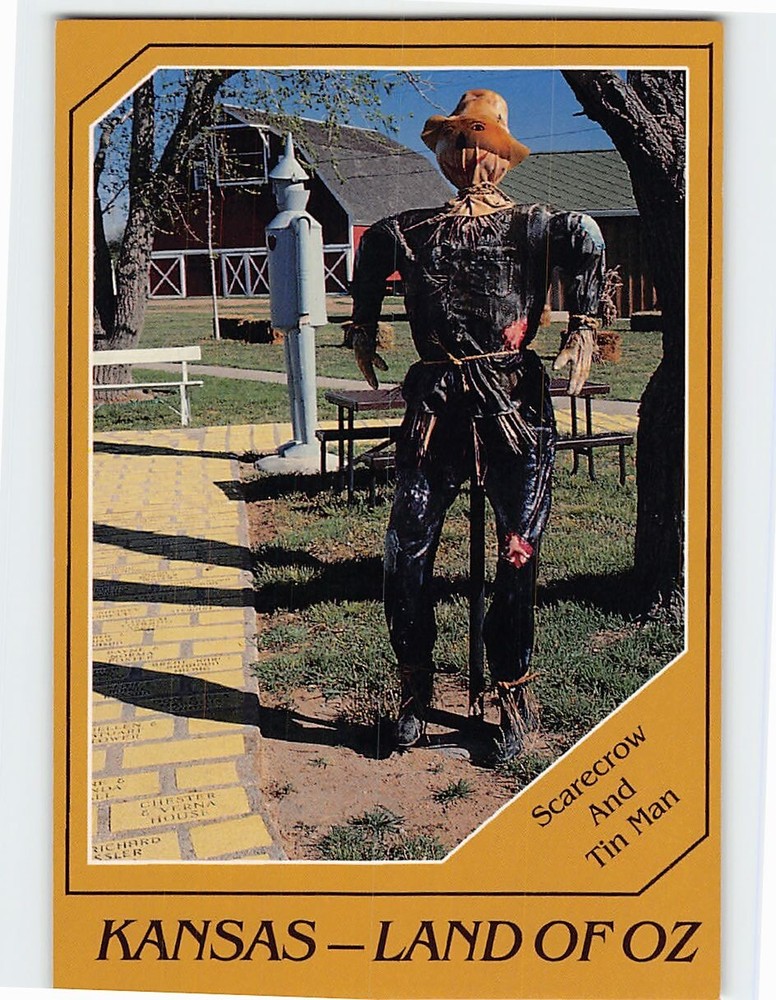 Postcard Scarecrow & Tin Man Wizard of Oz Kansas Land of  Oz USA North America