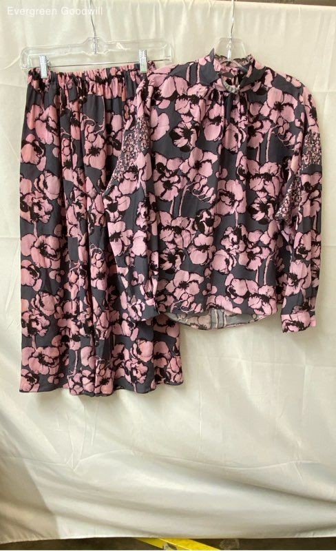 No.6 Store Women's Pink Gray Floral Blouse Top And Pants 2-Piece Set Size 0
