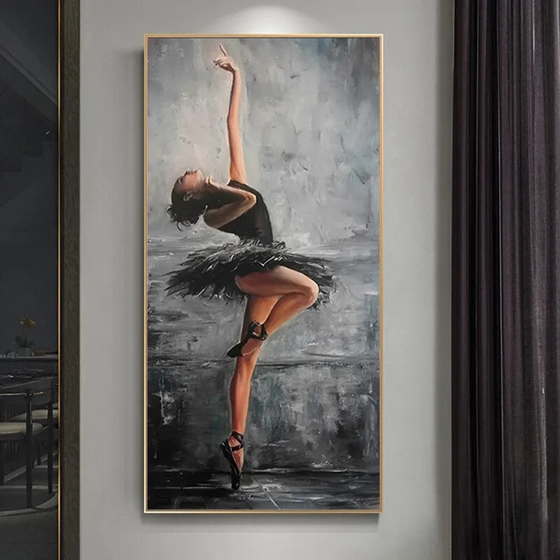 Abstract Ballerina Portrait Canvas Wall Art Painting Print Poster-image
