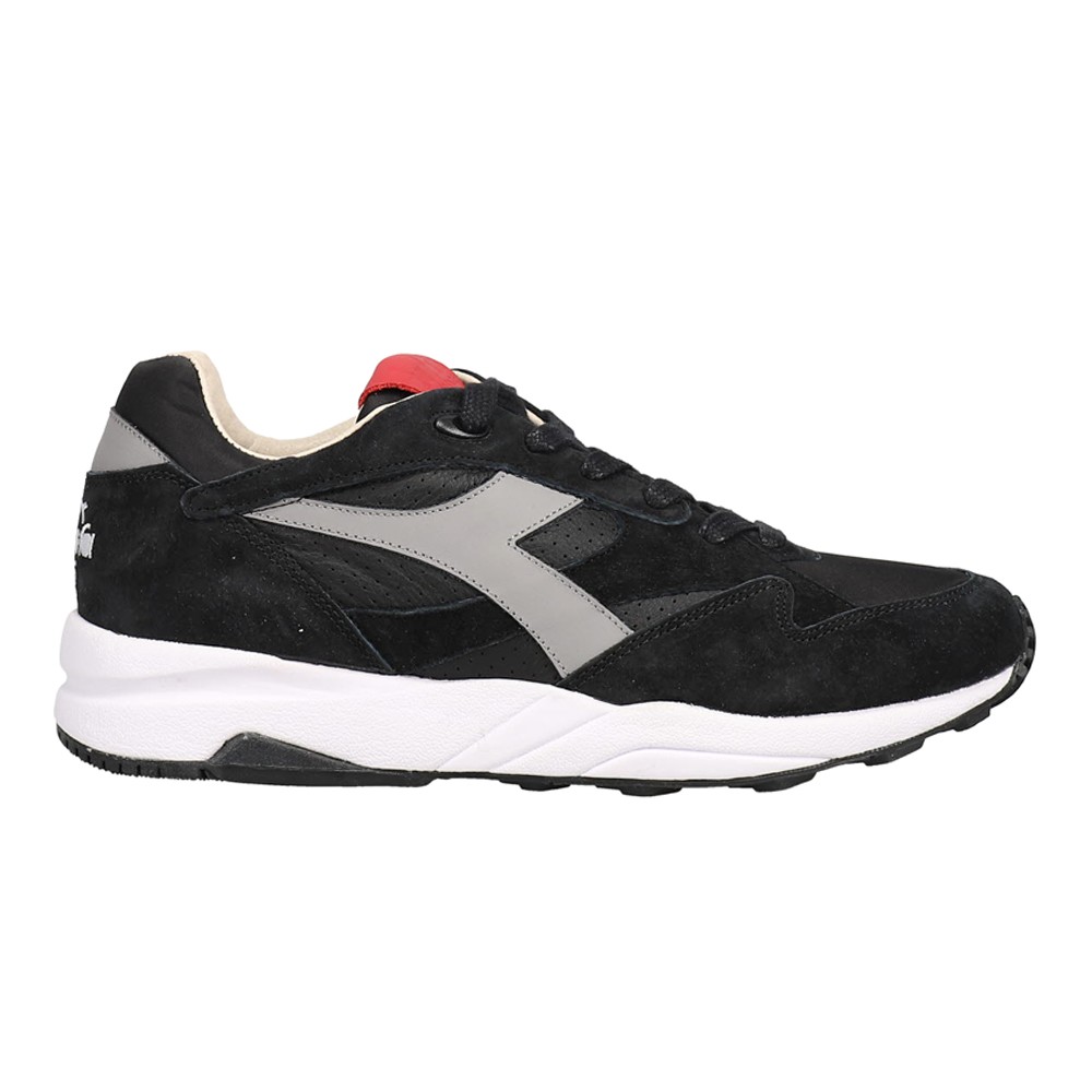 diadora Eclipse Italia Perforated Lace Up  Mens Black Sneakers Casual Shoes 1771