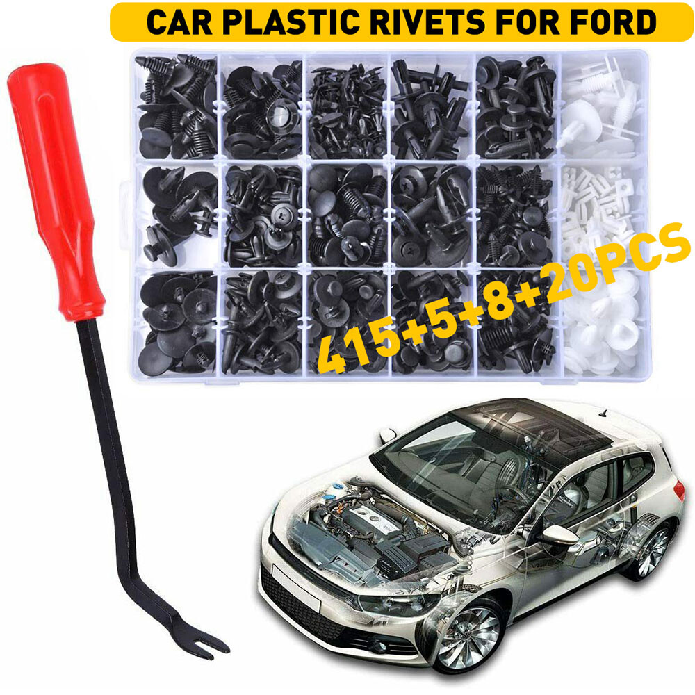 415PACK Bumper FENDER Clips TRIM Car Auto Pin Push Rivet PANEL+ FASTENER 5 Tools