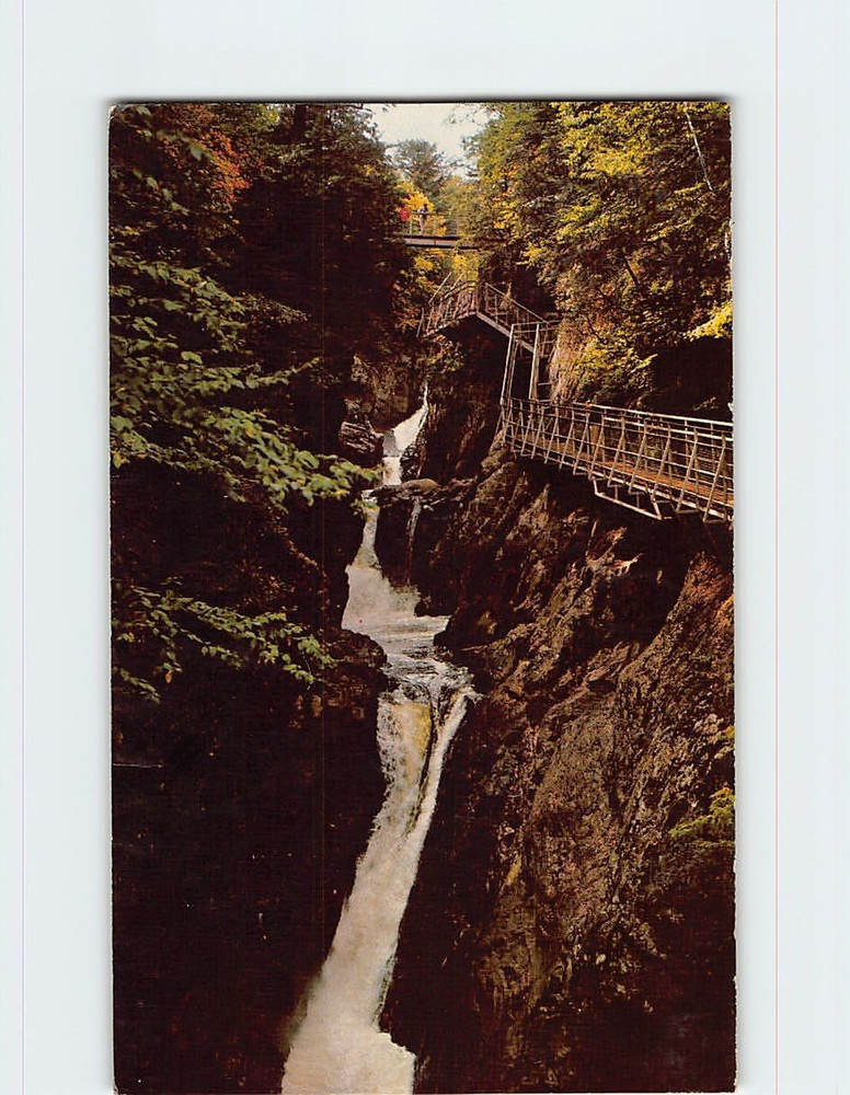 Postcard High Falls Gorge Wilmington Notch NY USA