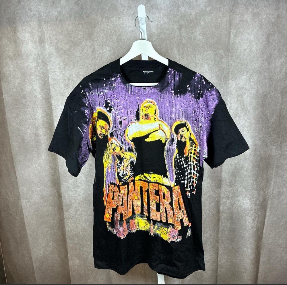 RARE - Vintage VTG 90s Single Stitch Punk Rock Pantera Band AOP BOOT Tee Shirt
