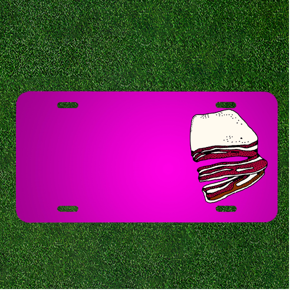 Create Your Own Custom Car License Plate Personalize with Names or Bacon Pork Belly Design