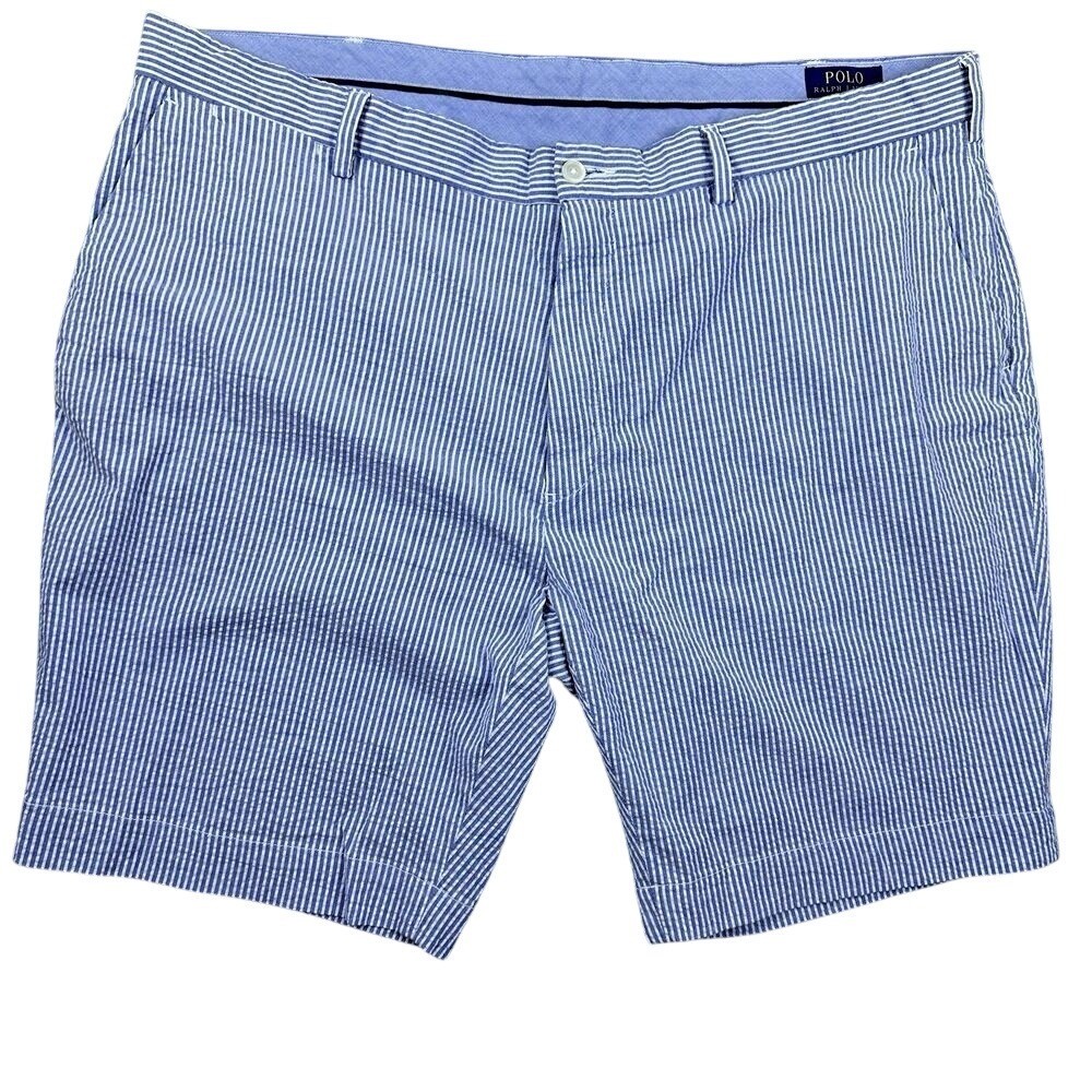 Polo Ralph Lauren Men's Shorts 42 Preppy Seersucker Stripe Stretch Classic Fit