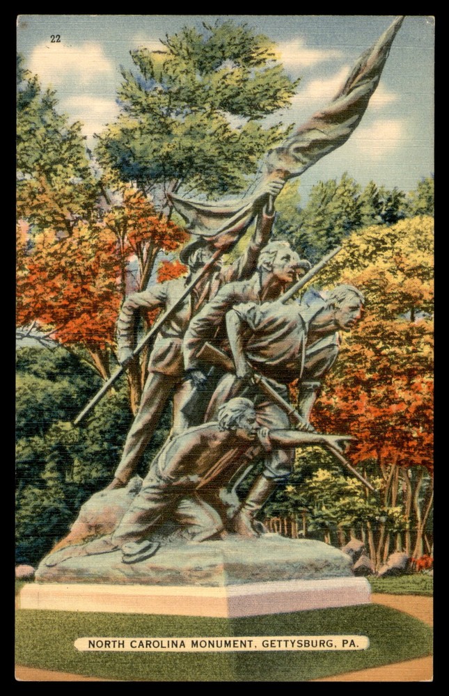 Postcard North Carolina Monument, Gettysburg PA