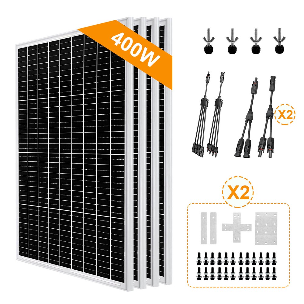 400W 100W Mono Solar Panel Kit for 12V Off-Grid Home Boat Garden Power