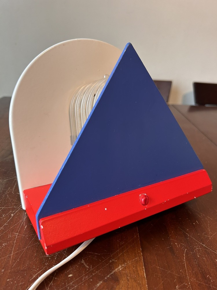 Vintage IKEA Stoja Memphis Style Wall Lamp Red Blue Postmodern Ettore Scottsass