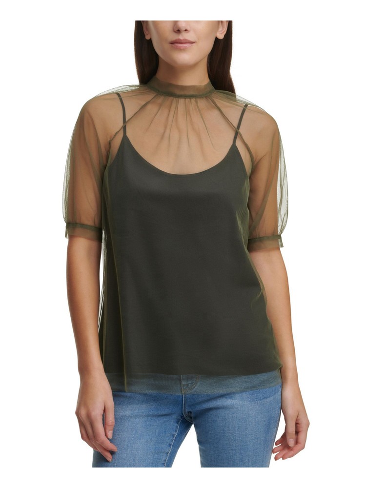 DKNY Womens Black Scoop Neck Spaghetti Strap Cami Top XS