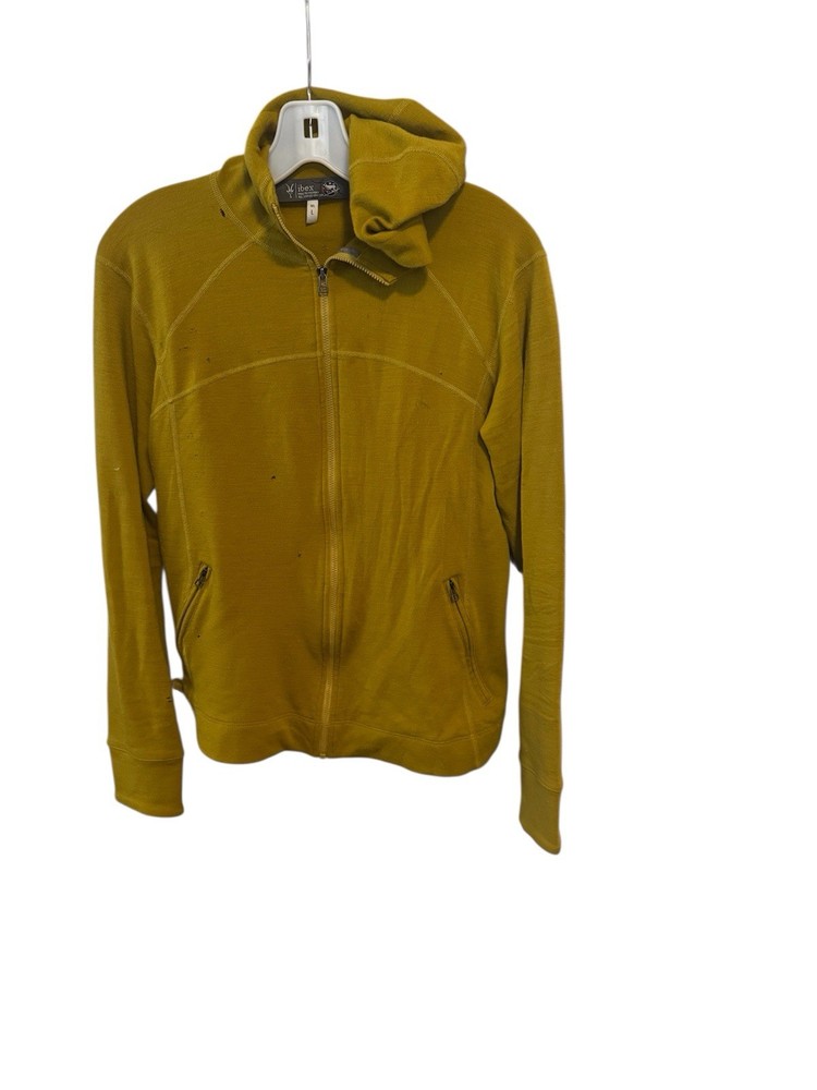 Ibex Full Zipper Hooded Long Sleeve Athletic Top Merino Wool Women's L