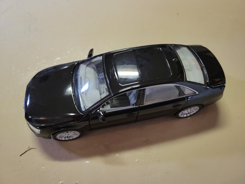 Audi A8 Black with Lights & Sound Effects, Trunk, Driver & Passenger Doors Open