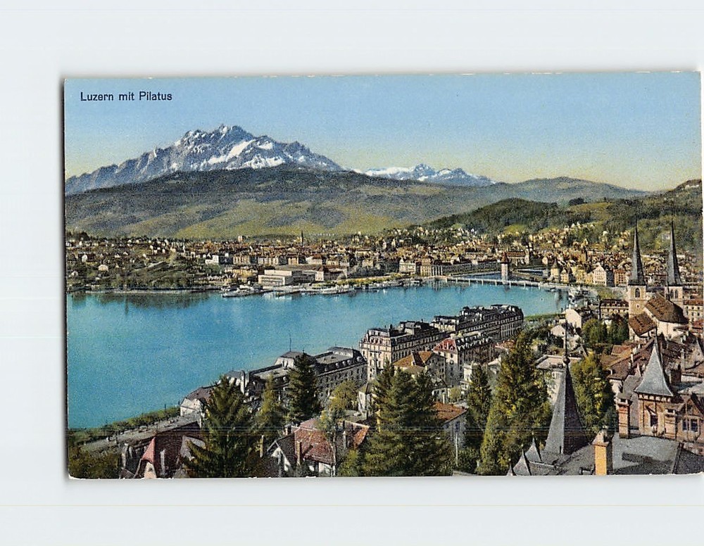 Postcard Lucerne mit Pilatus Lucerne Switzerland