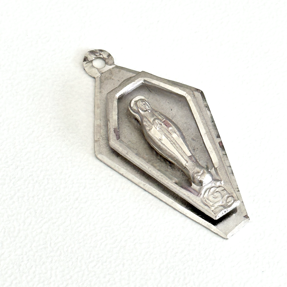 Vintage Chapel 925 Sterling Silver Mother Mary Miraculous Medal Charm Pendant