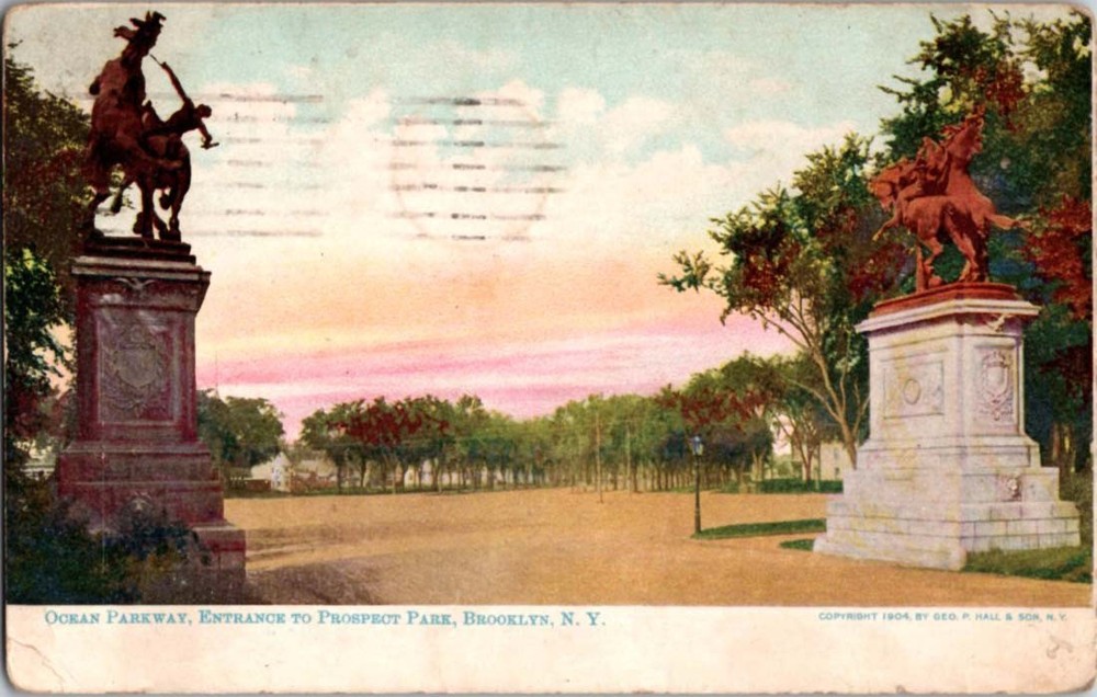 Divided-Back PARK SCENE Brooklyn - New York City NY m/14 BB9981