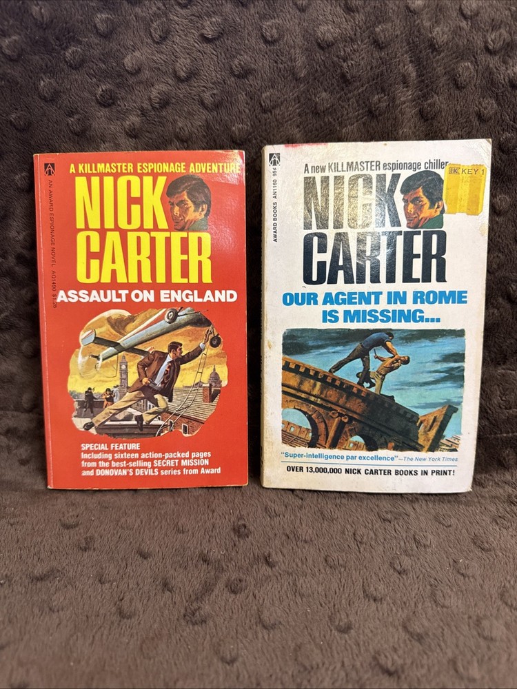 Nick Carter Killmaster Executioners Lot of 2 Vintage Spy Thriller Paperbacks