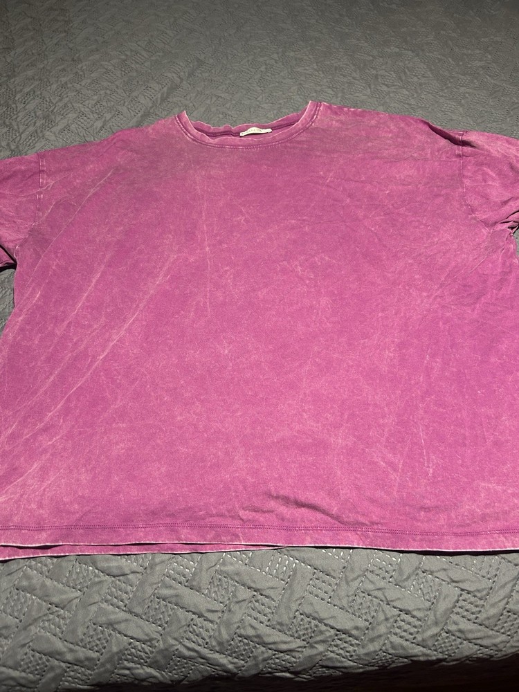 ZENANA Oversized Acid Washed Pink 100% Cotton T Shirt Top 2X/3X Style# CTW-3167X