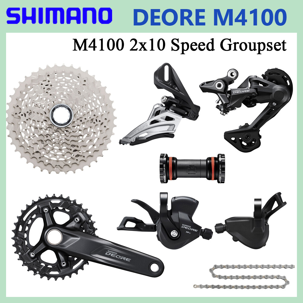 New Shimano Deore M4100 2x10 Speed MTB Drivetrain Groupset 170mm 175mm Crankset