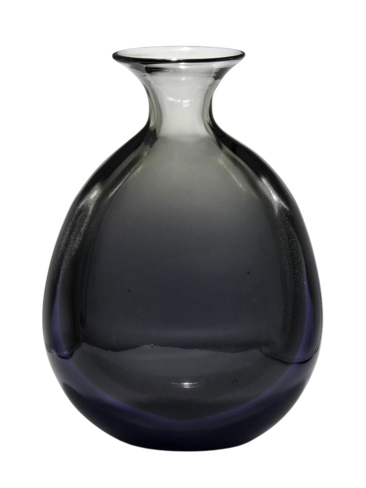 Flavio Poli Seguso Sommerso Vase Grigio Zaffiro Murano Large Form