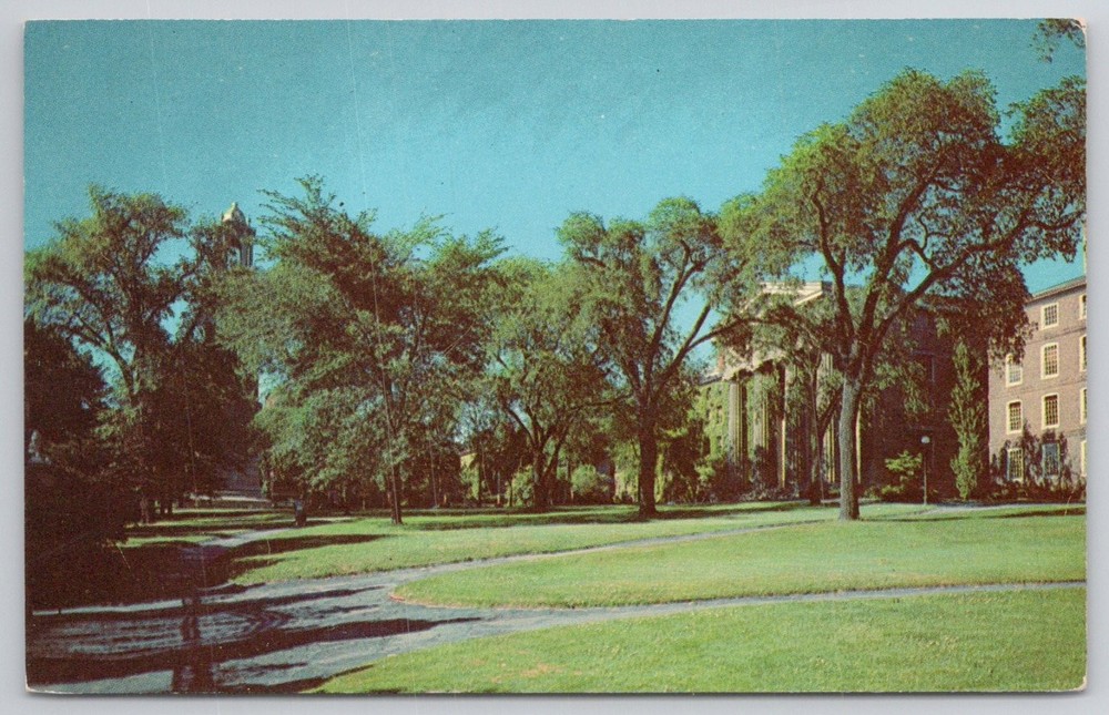Brown University Providence RI Manning Hall Carrie Tower Plastichrome Postcard