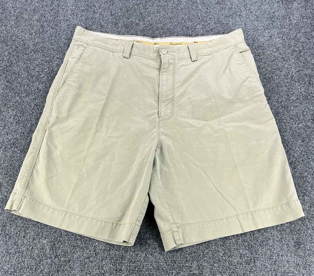 Tommy Bahama Shorts Men 36 Tan Khaki Chino Cotton Tencel Lightweight Preppy Golf