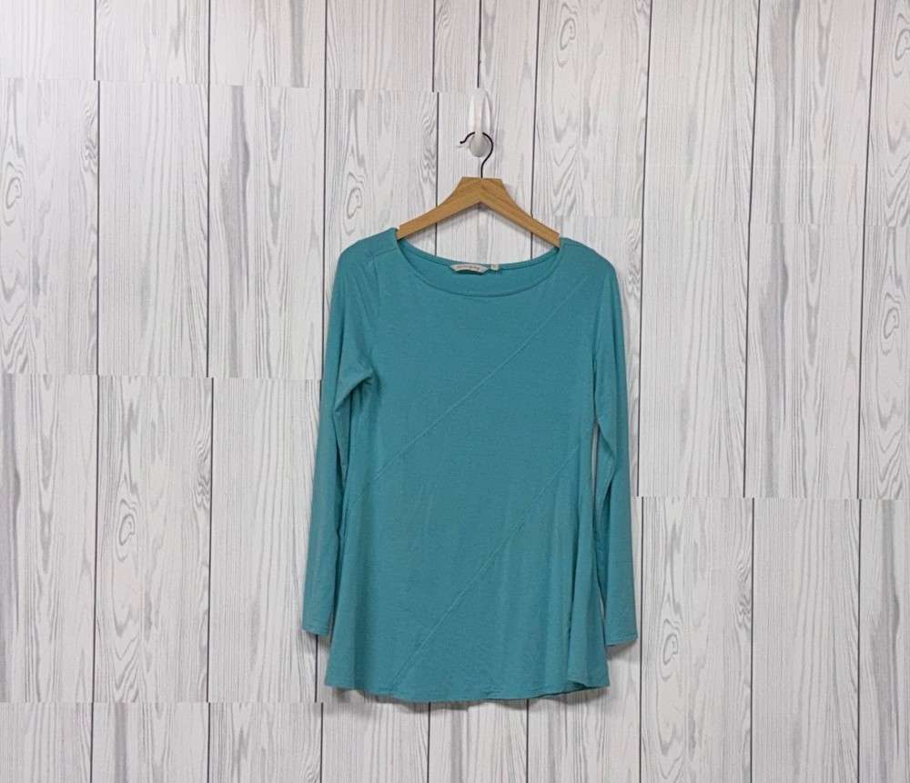 Soft Surroundings top womens size extra small pullover long sleeve blue blouse