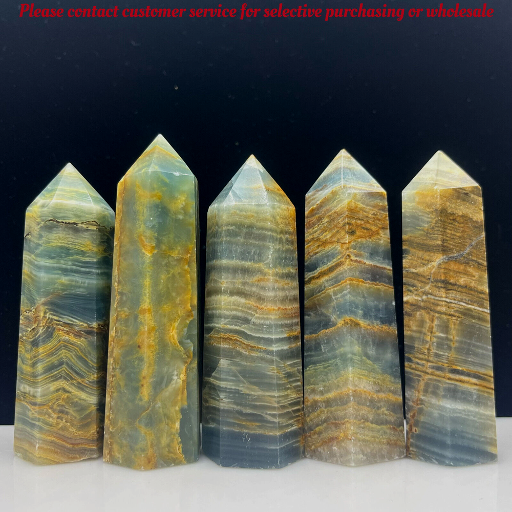 1pcs Natural crystal quartz blue onyx tower point reiki healing Rare gift
