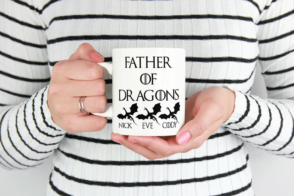 Personalized Dragon Dad Coffee Mug Custom Father's Day Gift From Daughter  