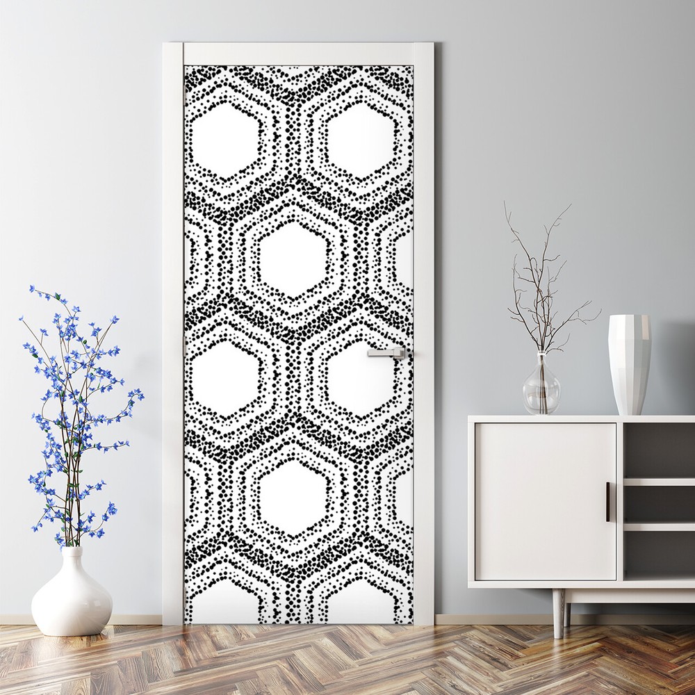 Geometric pattern Removable Door sticker Peel and stick Repositionable Adhesive