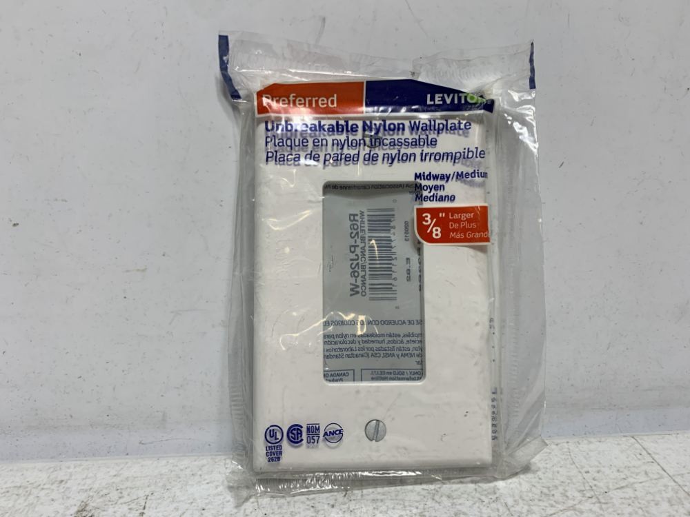 Leviton R62-PJ26-W Wallplate Nylon Midway 1-Gang White