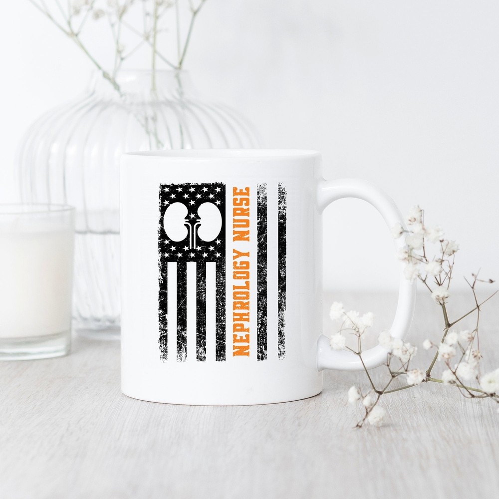 Nephrology Nurse Flag Mug Dialysis Nurse Dialysis Technician Gift Kidney Nurse