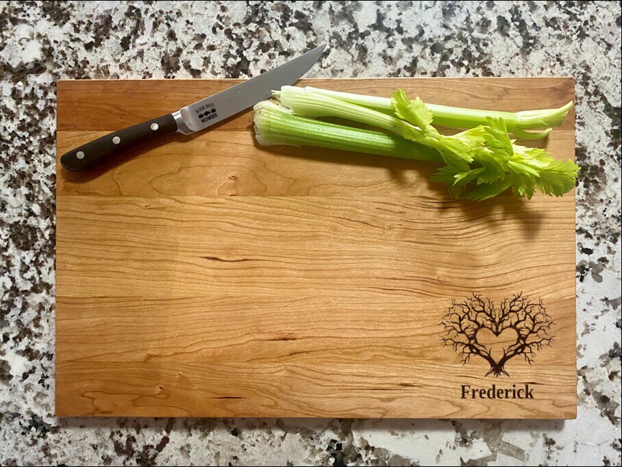 Family Tree Heart Cutting Board | Heart Love Charcuterie Board | Custom Serving