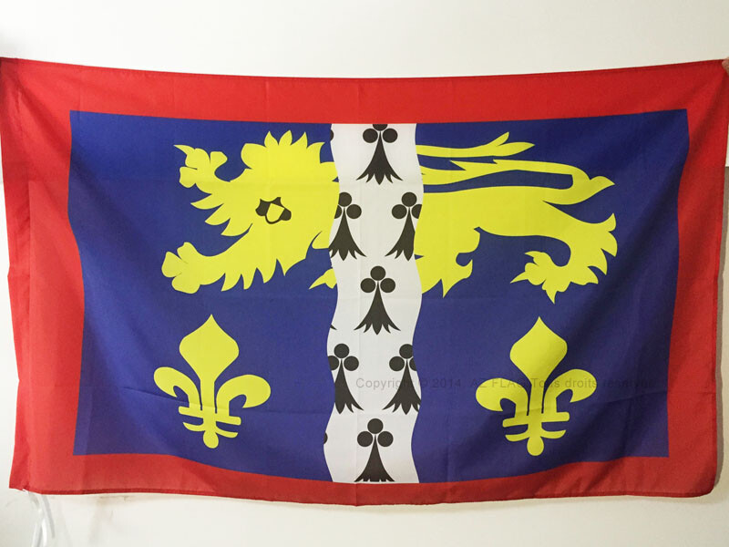 MAYENNE FLAG 3' x 5' for a pole - FRENCH DEPARTMENT - FRANCE FLAGS 90 x 150 cm -