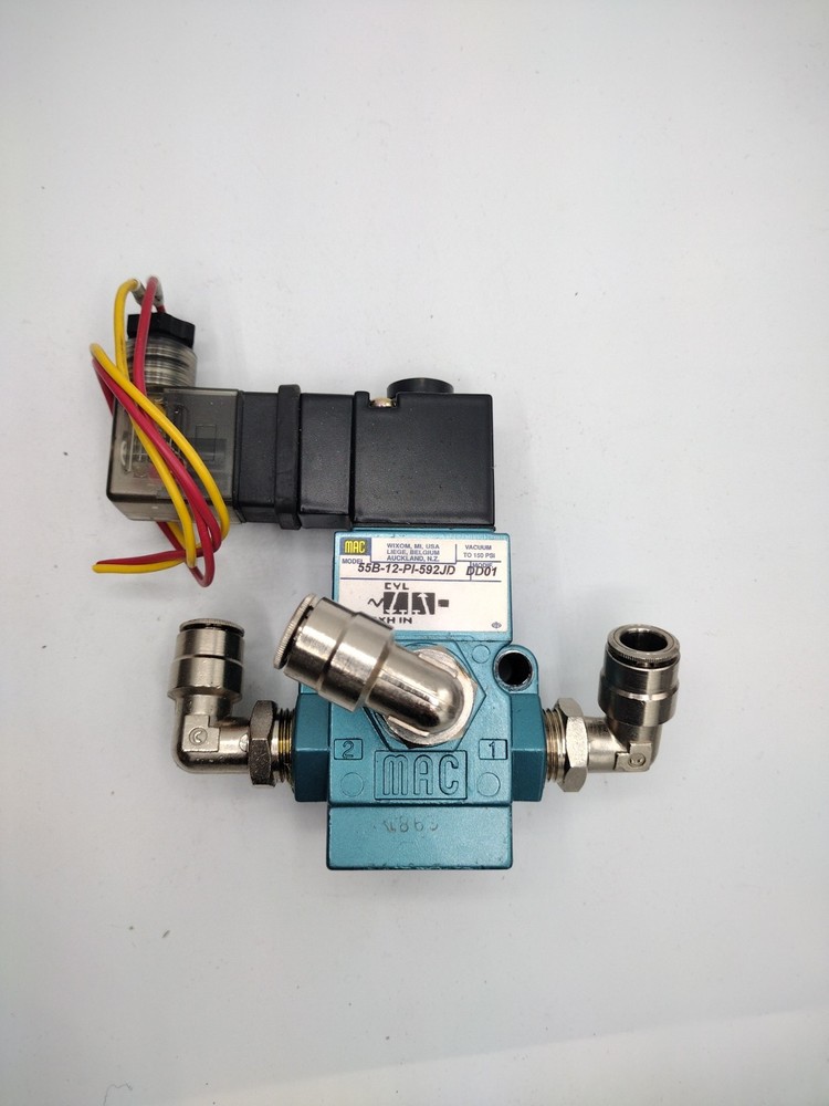 Mac Valves Inc 55B-12-PE-501JD 30 To 150 PsI 2.5 Watt 24 VDC Solenoid Valve