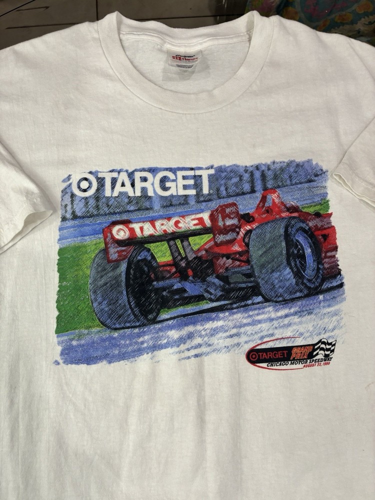 Vintage 90s Target Racing T shirt White Size Xl  Nascar Formula 1