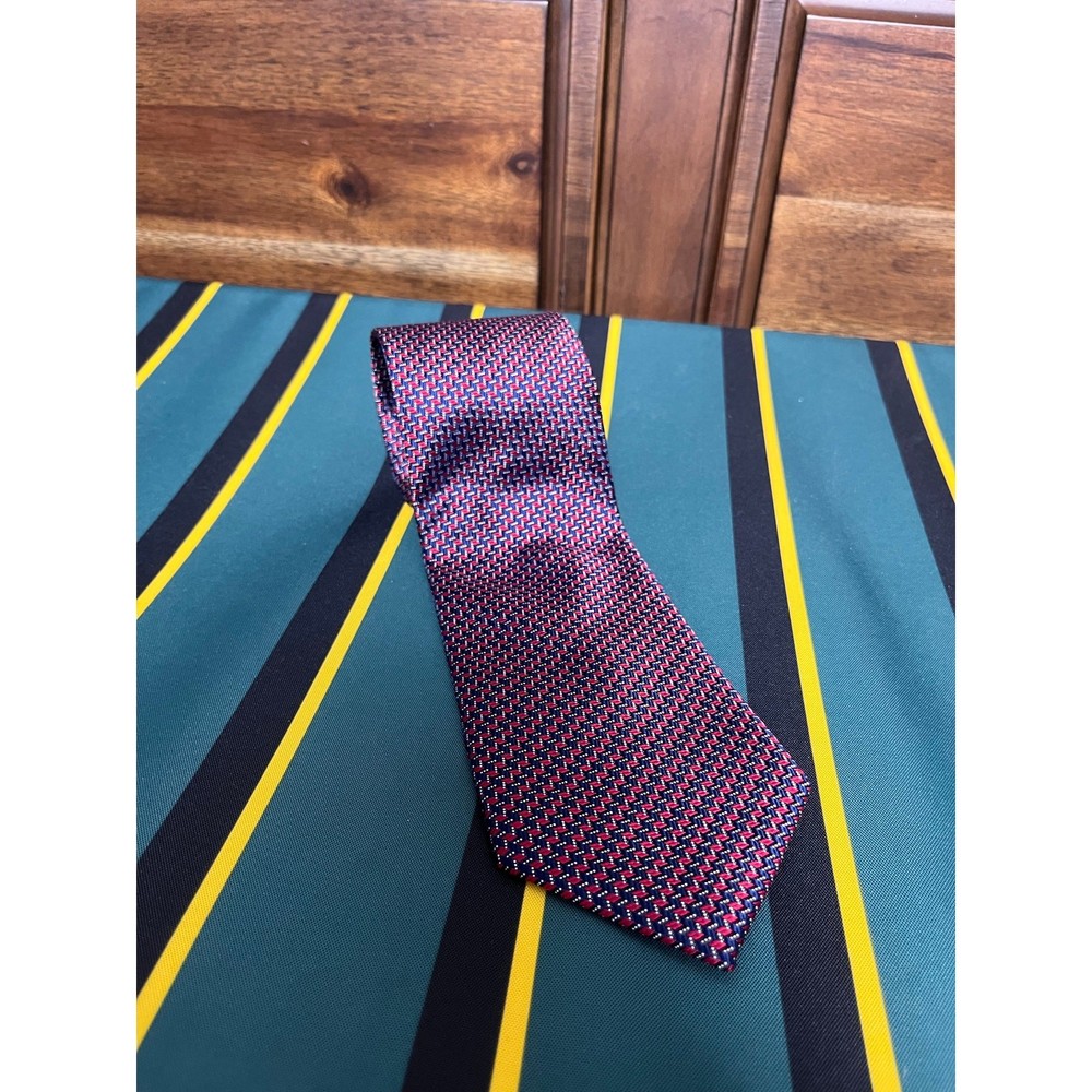 Jos. A. Bank Signature Men's Red Blue Geometric Silk Classic Neck Tie