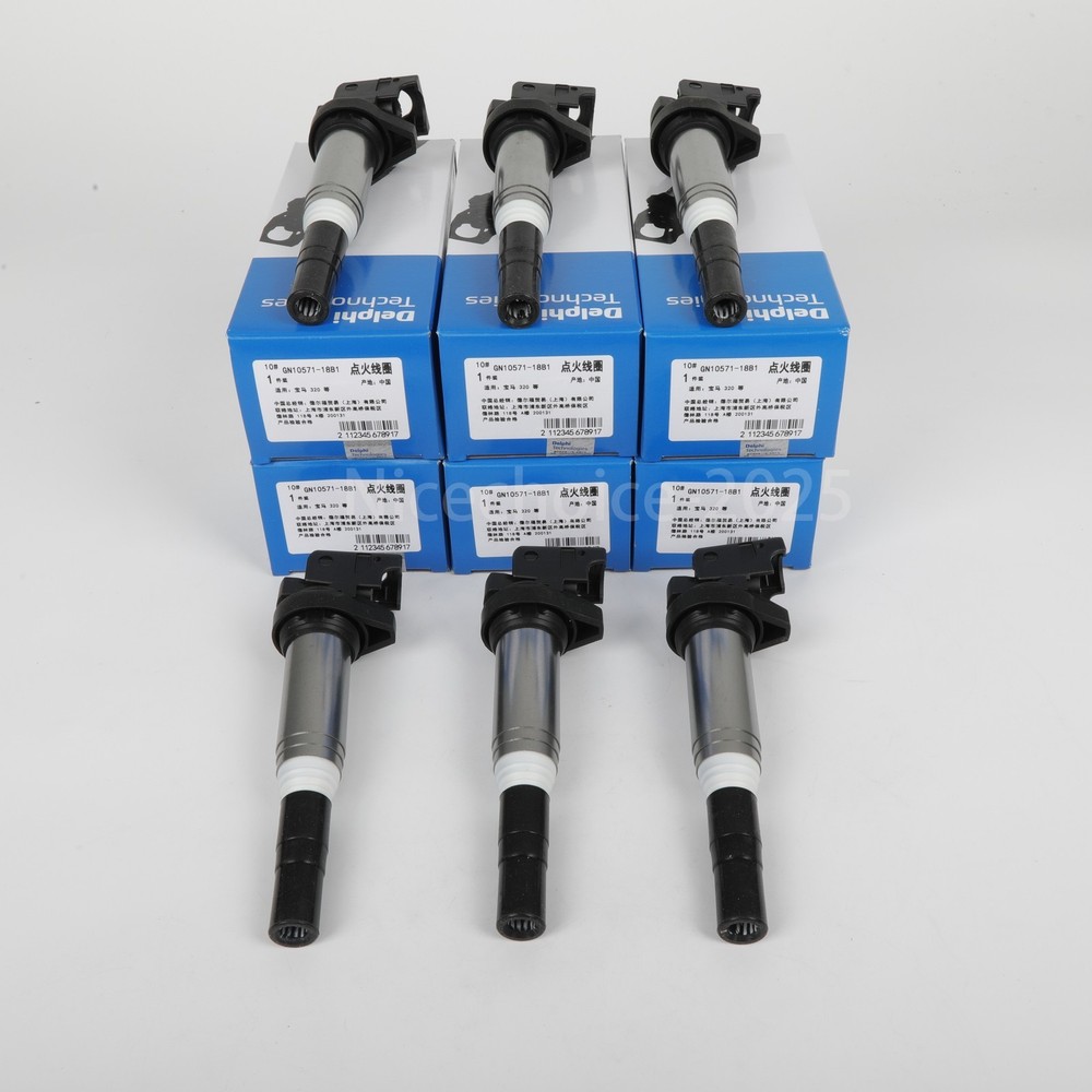 6 Ignition Coil and Spark Plugs Pack for BMW 128i 325i 328i OEM UF592 0221504470