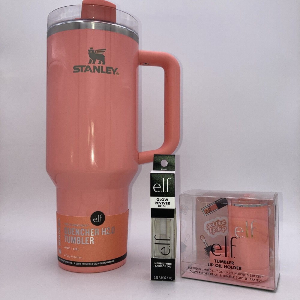 Stanley 40Oz Stainless Steel Tumbler Elf Lip Oil, Lip Oil Holder Coral Christmas