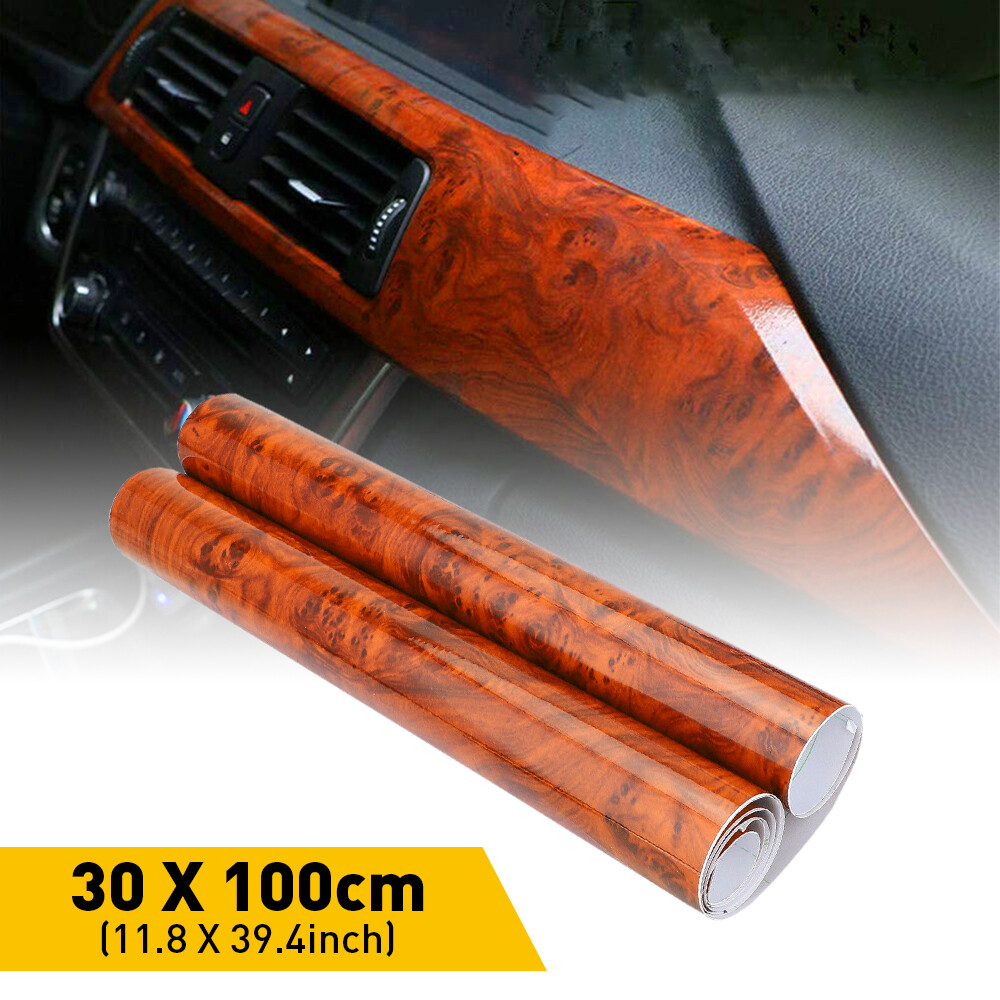 Car Interior Wood Brown Grain Vinyl Wrap Sticker Decal Sheet DIY Film 30*100cm