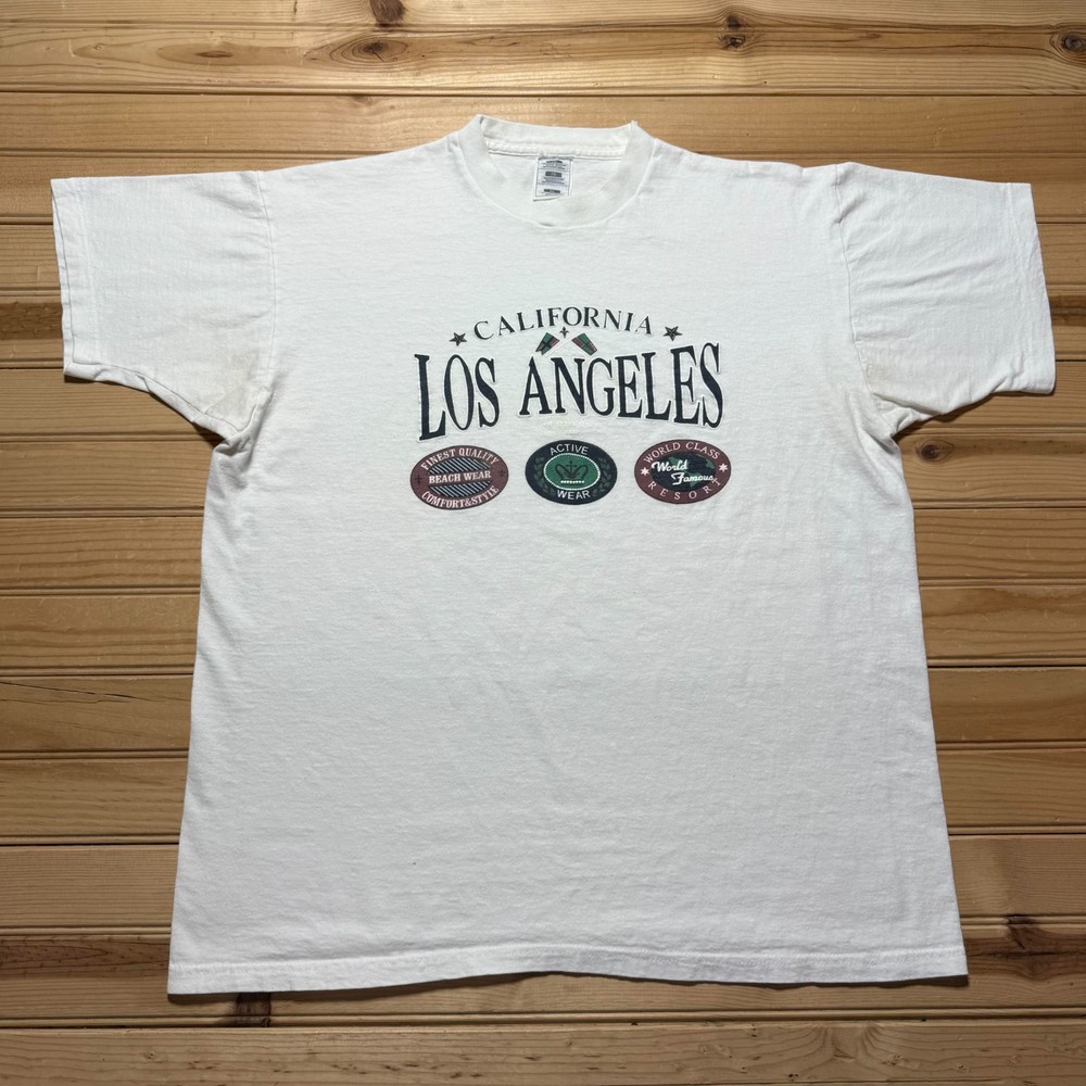 Vintage 90s Los Angeles California Resort Beach Souvenir T-Shirt USA Made - XL