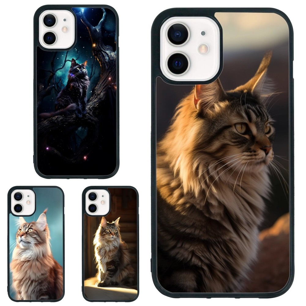 Anti scratch Cover Maine coon cat large For iPhone XS XR 6 7 8 Plus SE 2nd 3rd
