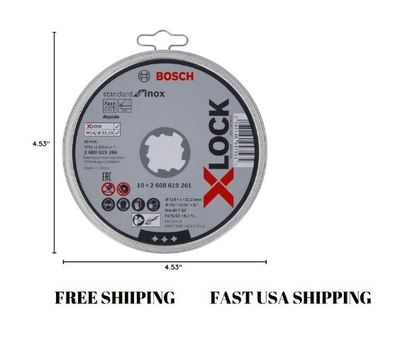 Bosch Pro INOX 10-Pack Cutting Discs, X-Lock, 115mmx1mm, 22.23mm - Free Shipping