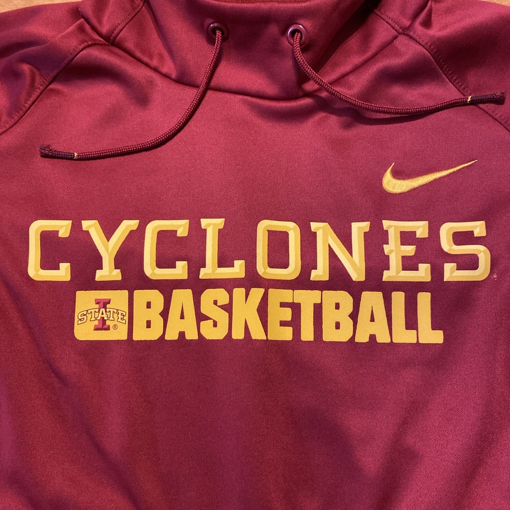 Men’s Nike Dri Fit Iowa State Cyclones Basketball Red Hoodie Size Small