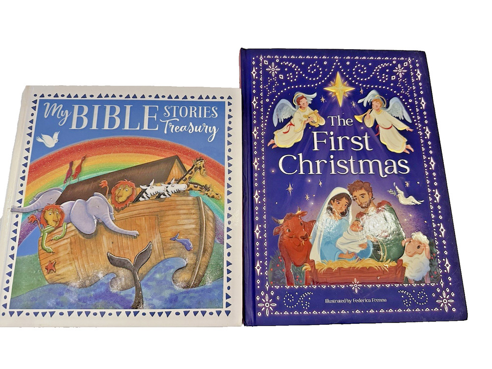 The First Christmas (2023) and My Bible Stories Treasury (2020) Illustrated EUC