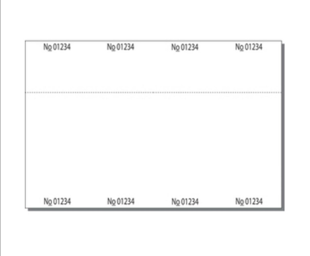Numbered Ticket Sheets 6.5x10 Inches 4 Tickets per Sheet White Cover 250 Sheets  