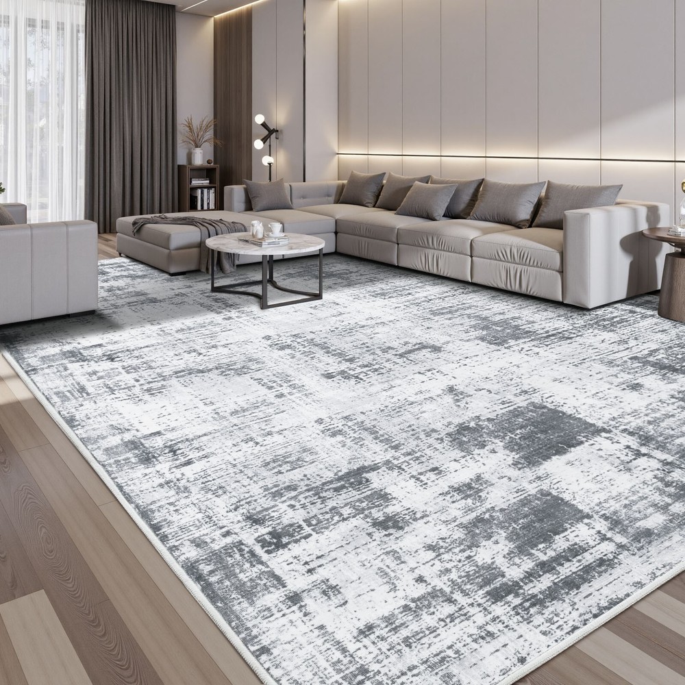 Abstract Vintage Boho Rugs – Soft Non-Slip Machine Washable Carpet-image