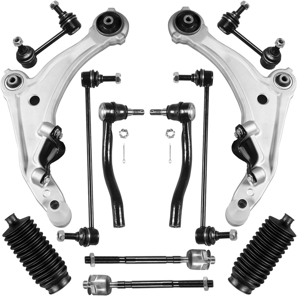 12pcs Front Lower Control Arm Tie Rod Sway Bar Kit For Nissan Maxima 2009-2014