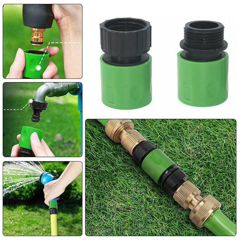 3/4 Male Female Quick Connector Set Plastic Garden Hose Pipe Fitting Accessories